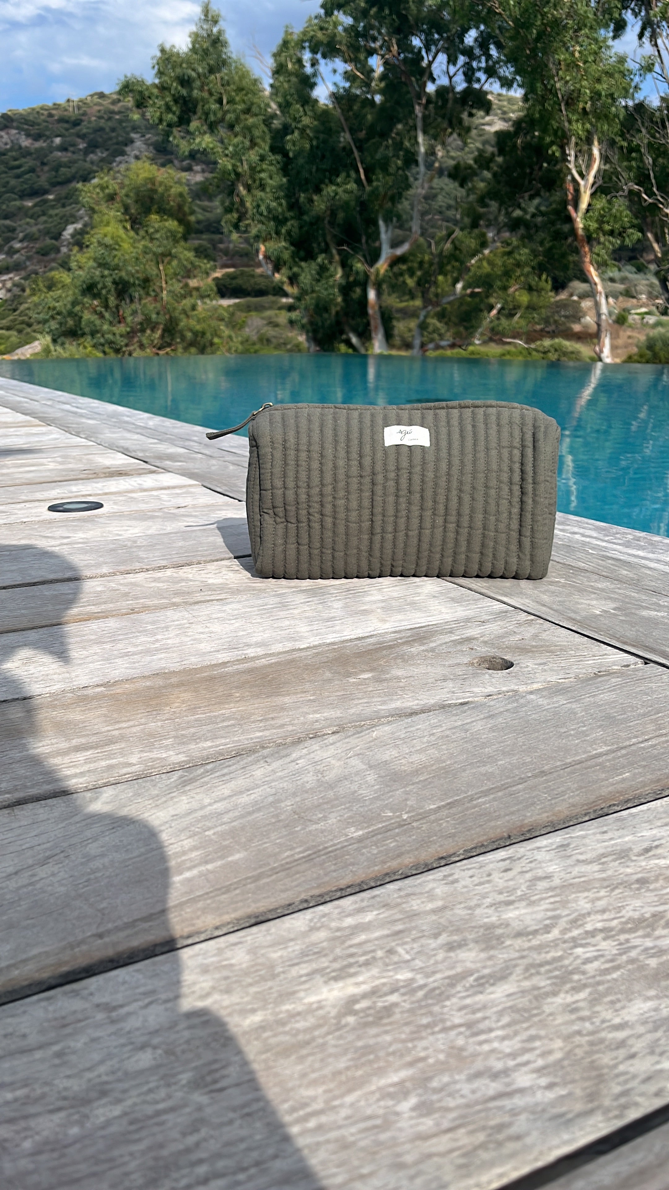 Pochette small en coton kaki