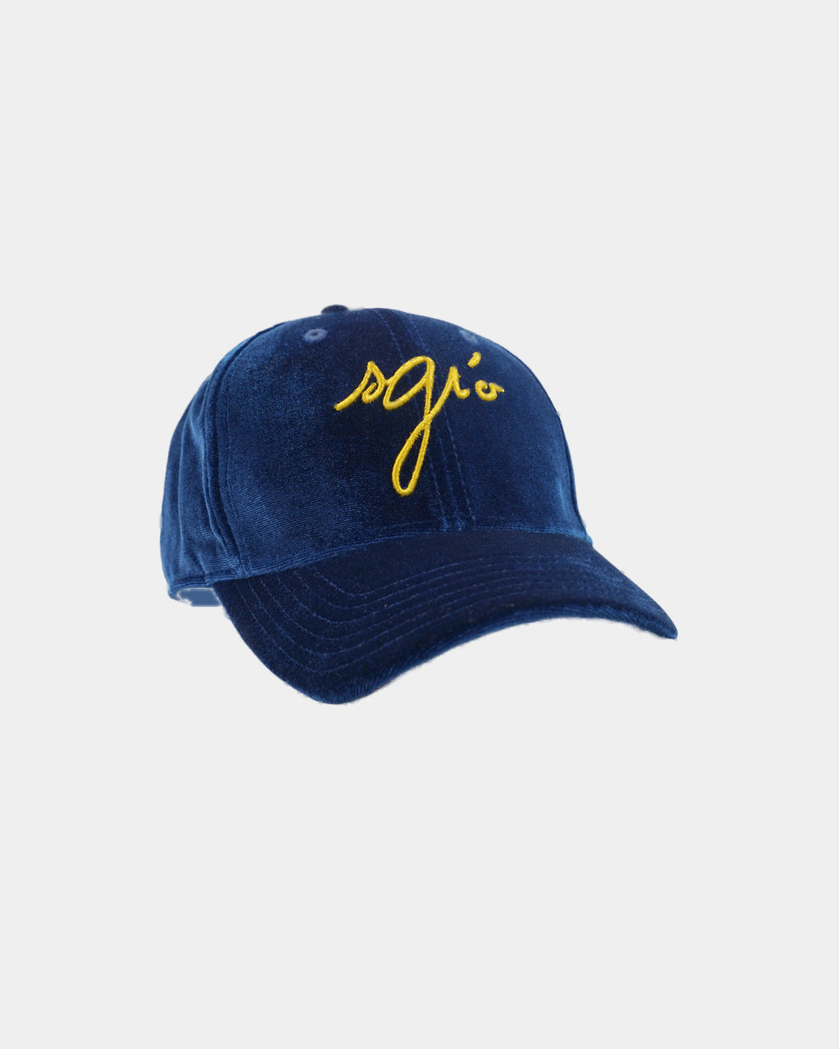 Casquette Corse en Velours Bleu, vue de face sur fond clair