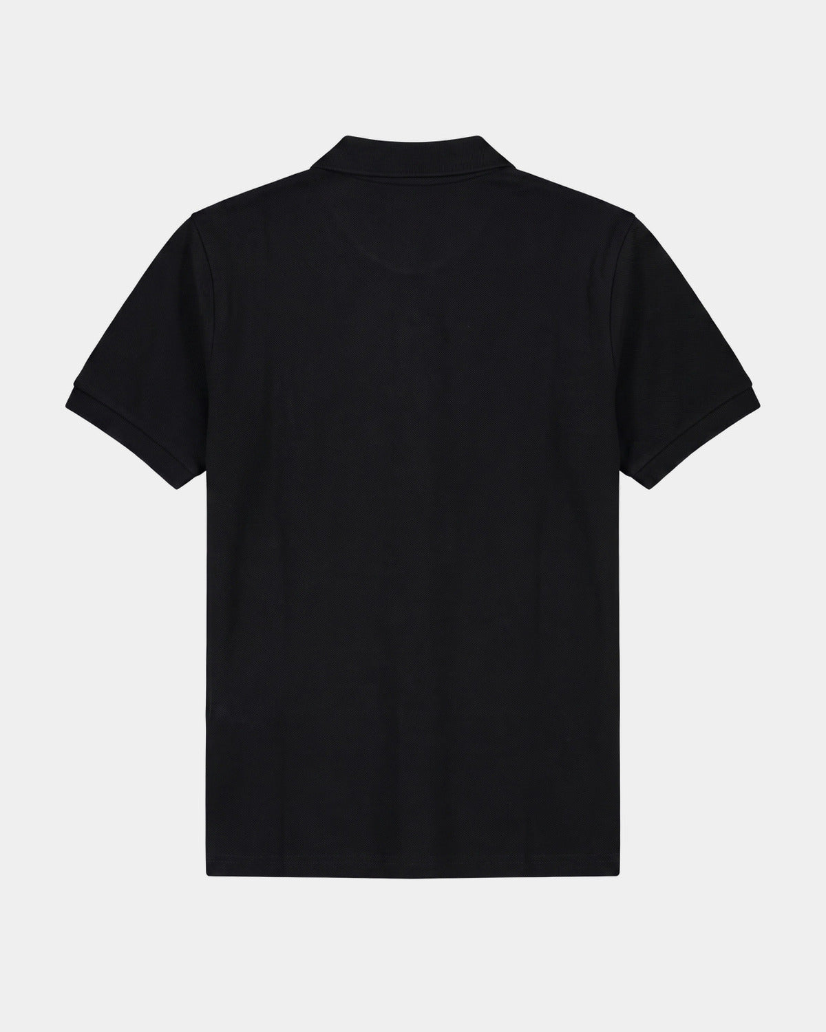 POLO HOMME COTON PIQUÉ NOIR, vue de dos sur fond clair
