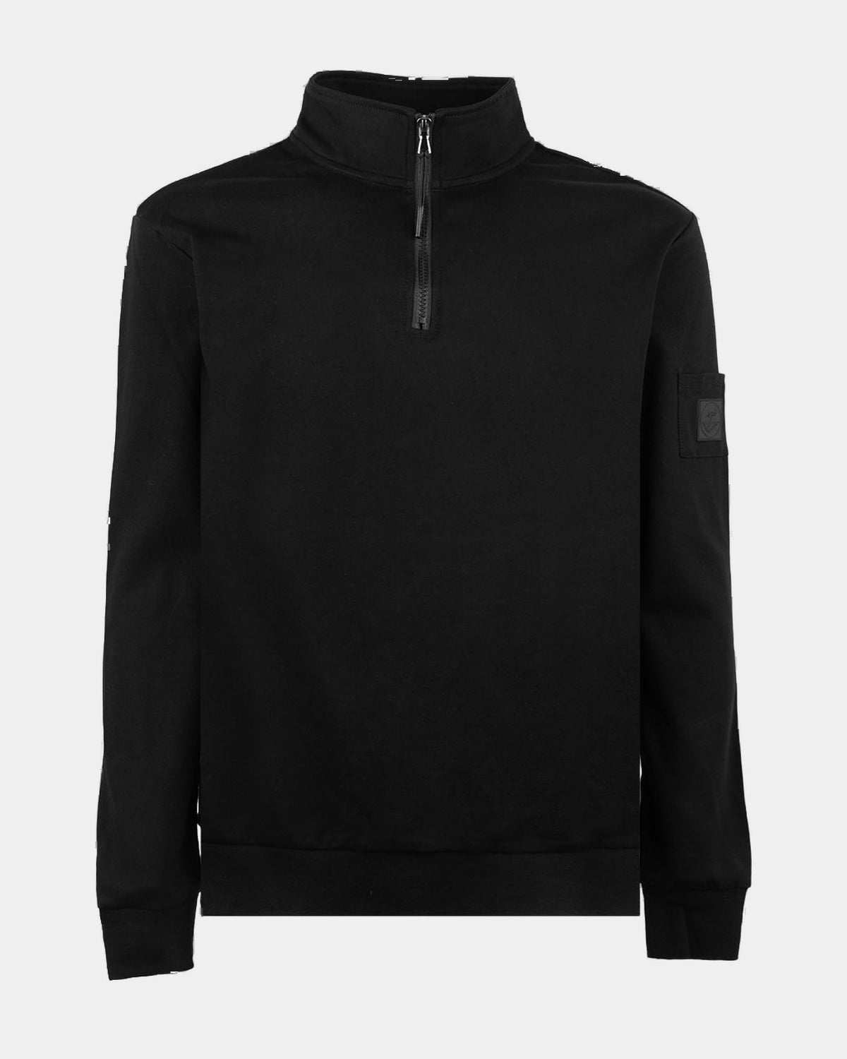 Sweat Sgio au col cheminé NOIR, vue de face sur fond clair