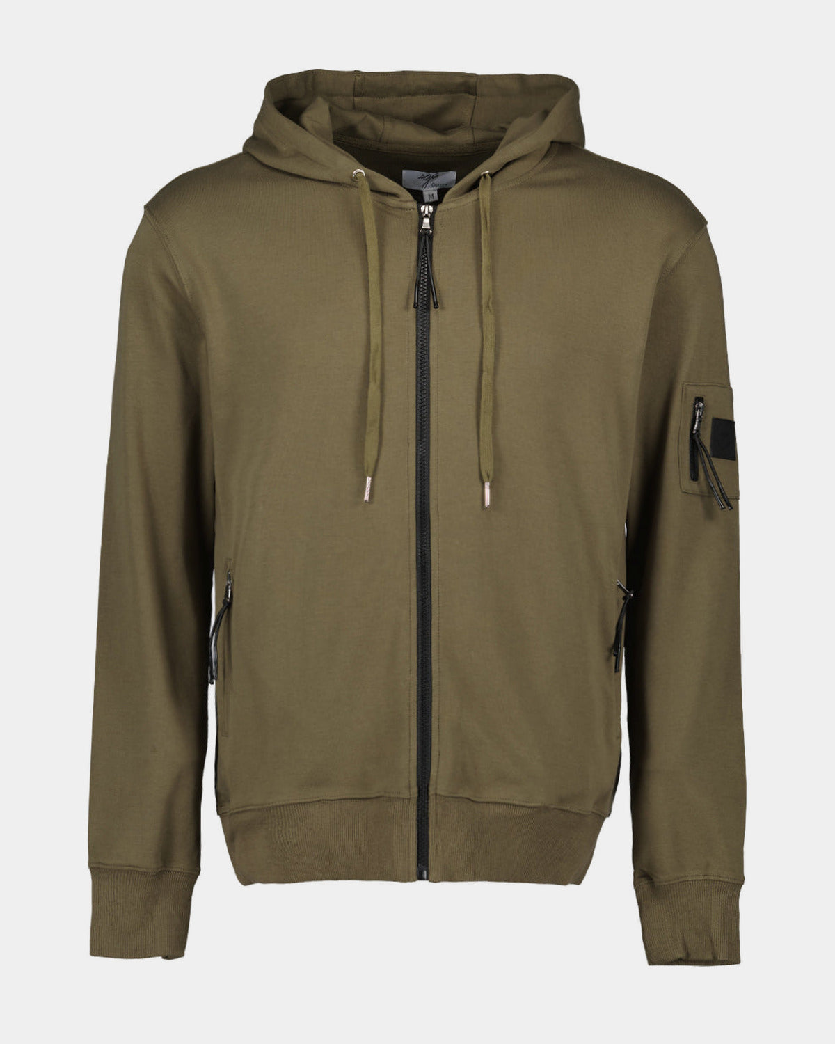 Veste à capuche Charles Kaki, vue de face sur fond clair