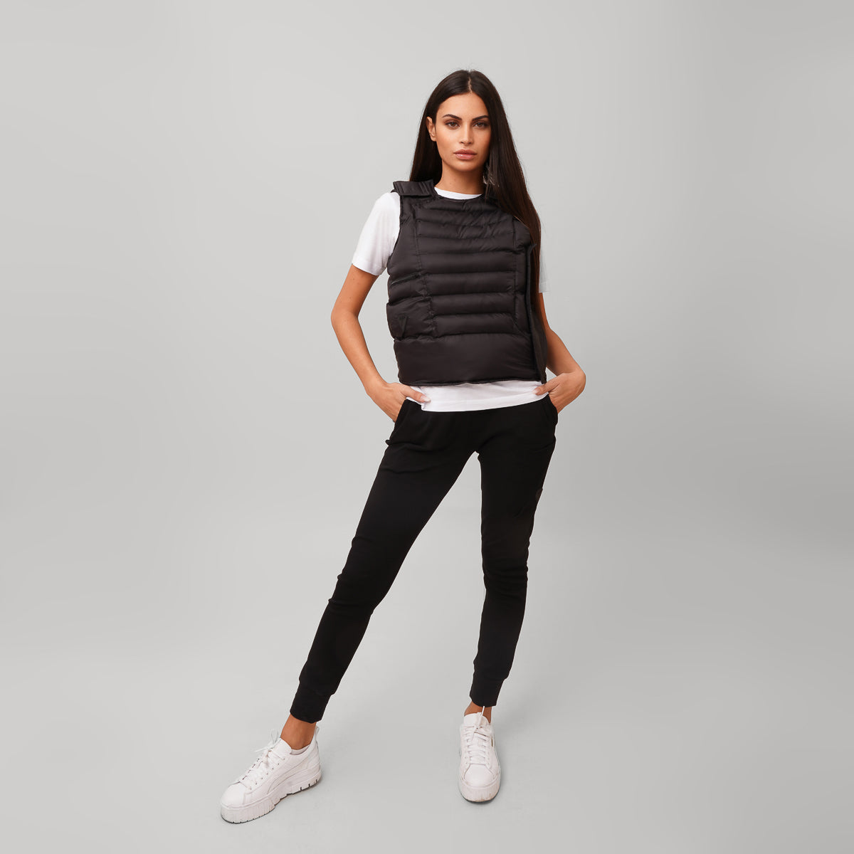 Doudoune sans manches à scratch homme femme