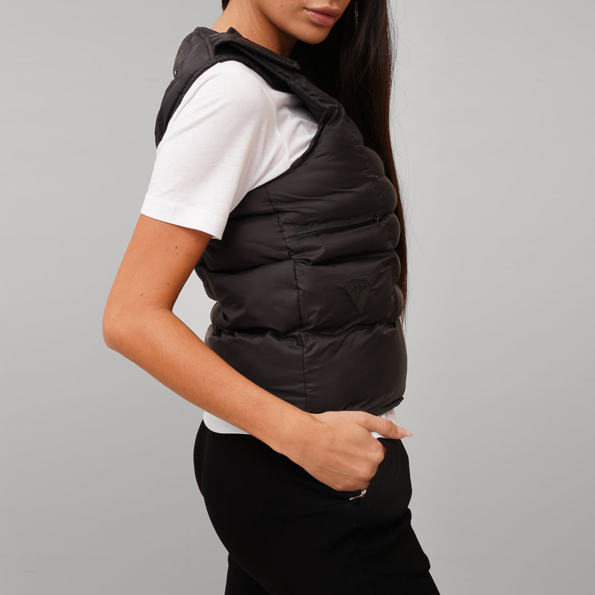 Doudoune sans manches à scratch homme femme