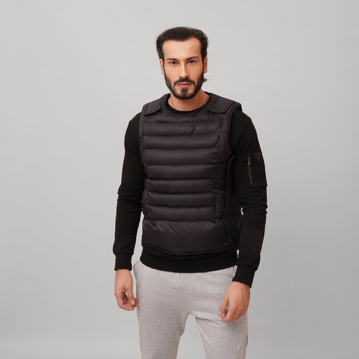 Doudoune sans manches à scratch homme femme