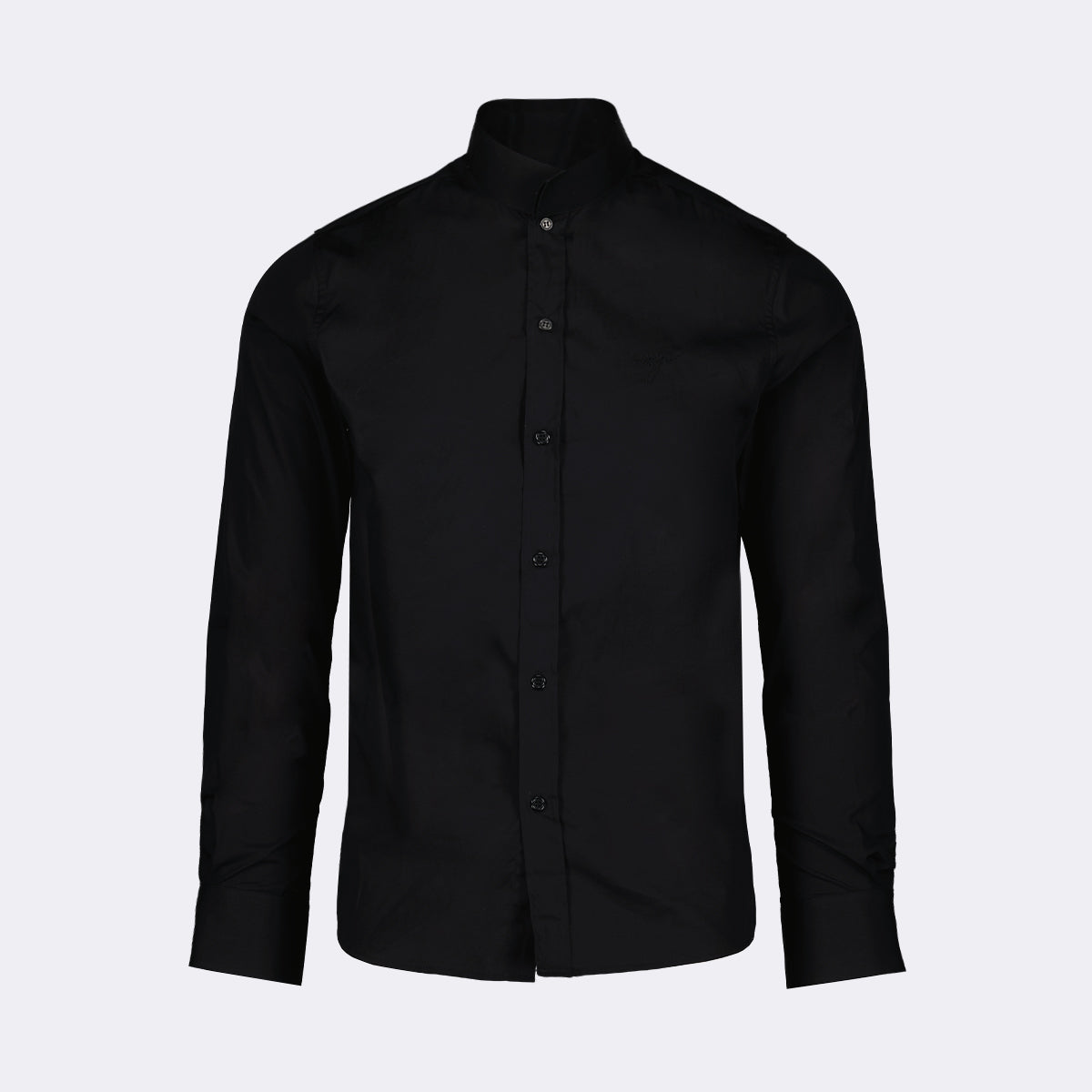 CHEMISE NOIR JEAN col mao
