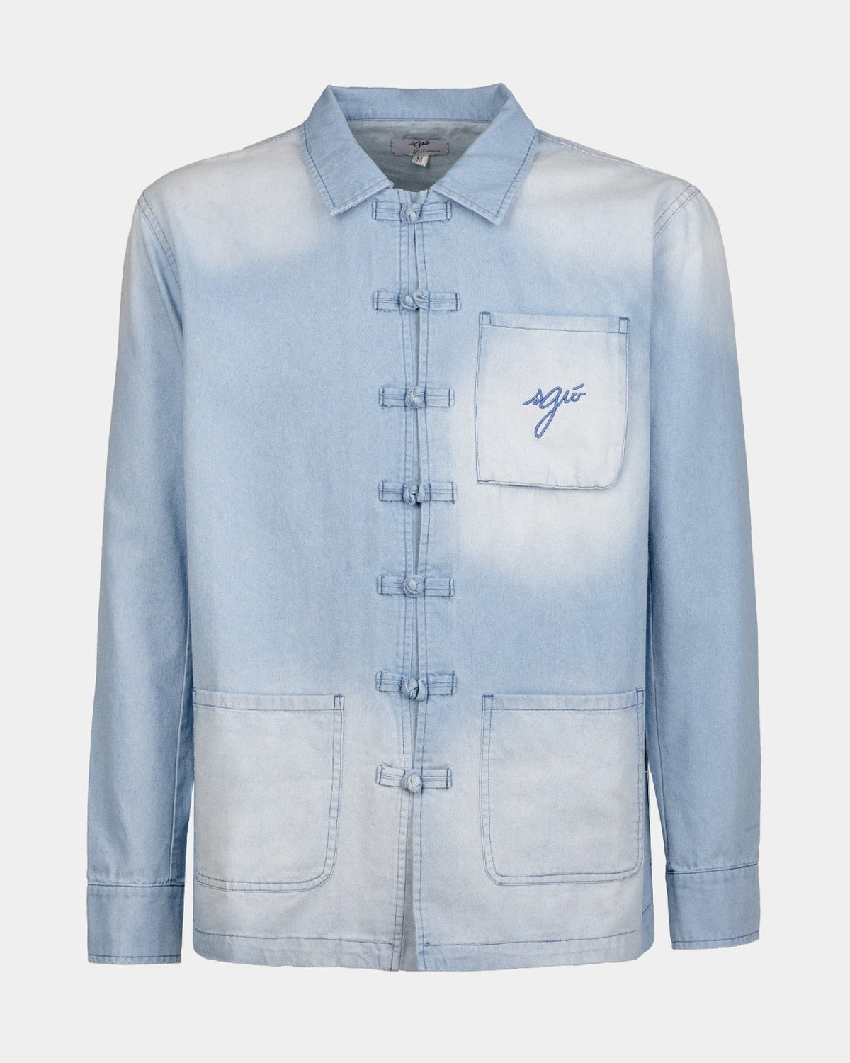 Bleu de chine, Corse, denim délavé, vue de face