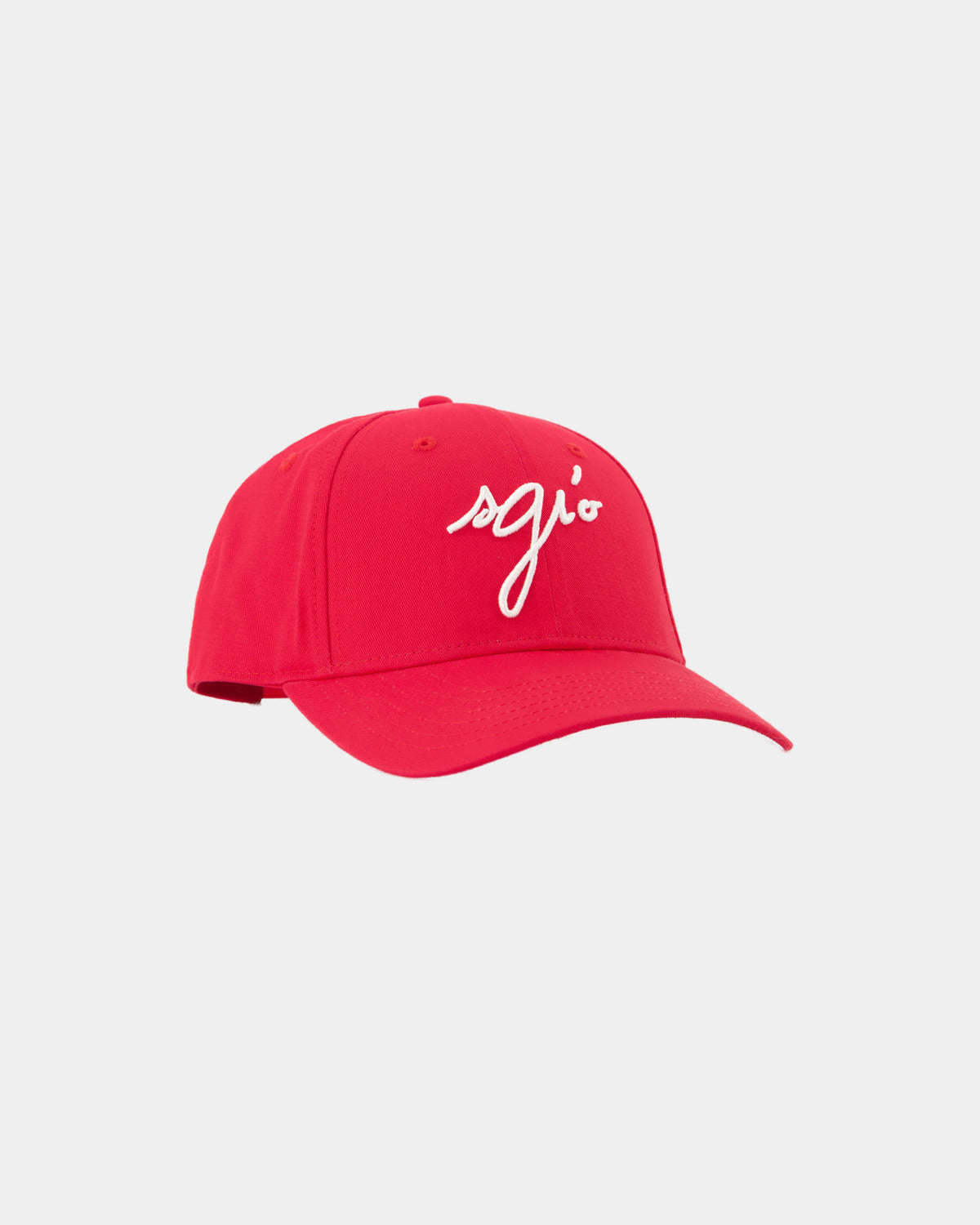 CASQUETTE ROUGE COTON SGIO, vue de face sur fond clair