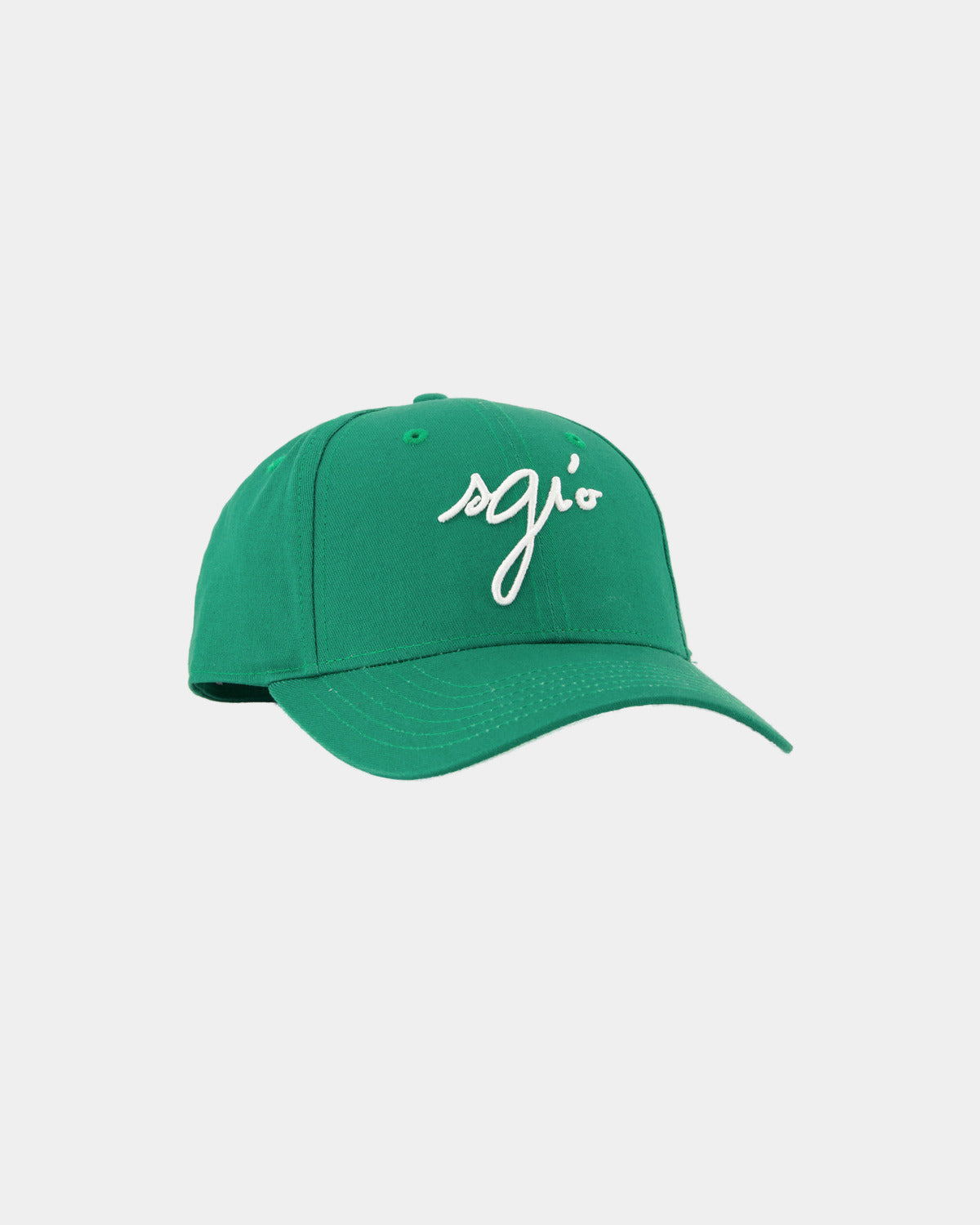 CASQUETTE VERT COTON SGIO, vue de face sur fond clair