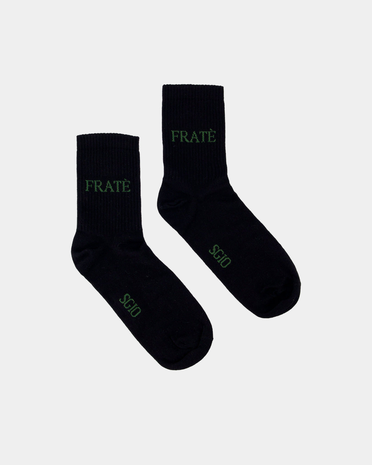 CHAUSSETTE NOIRE Frate, vue de face sur fond clair