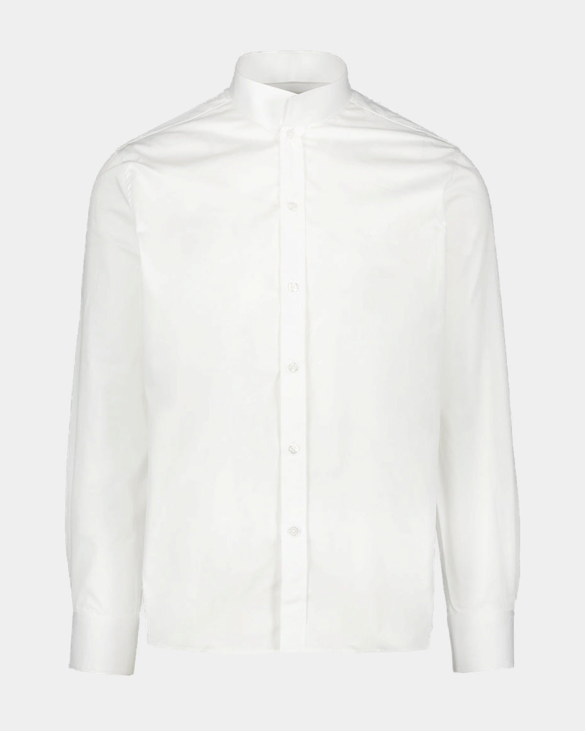 CHEMISE BLANC JEAN col mao, vue de face sur fond clair