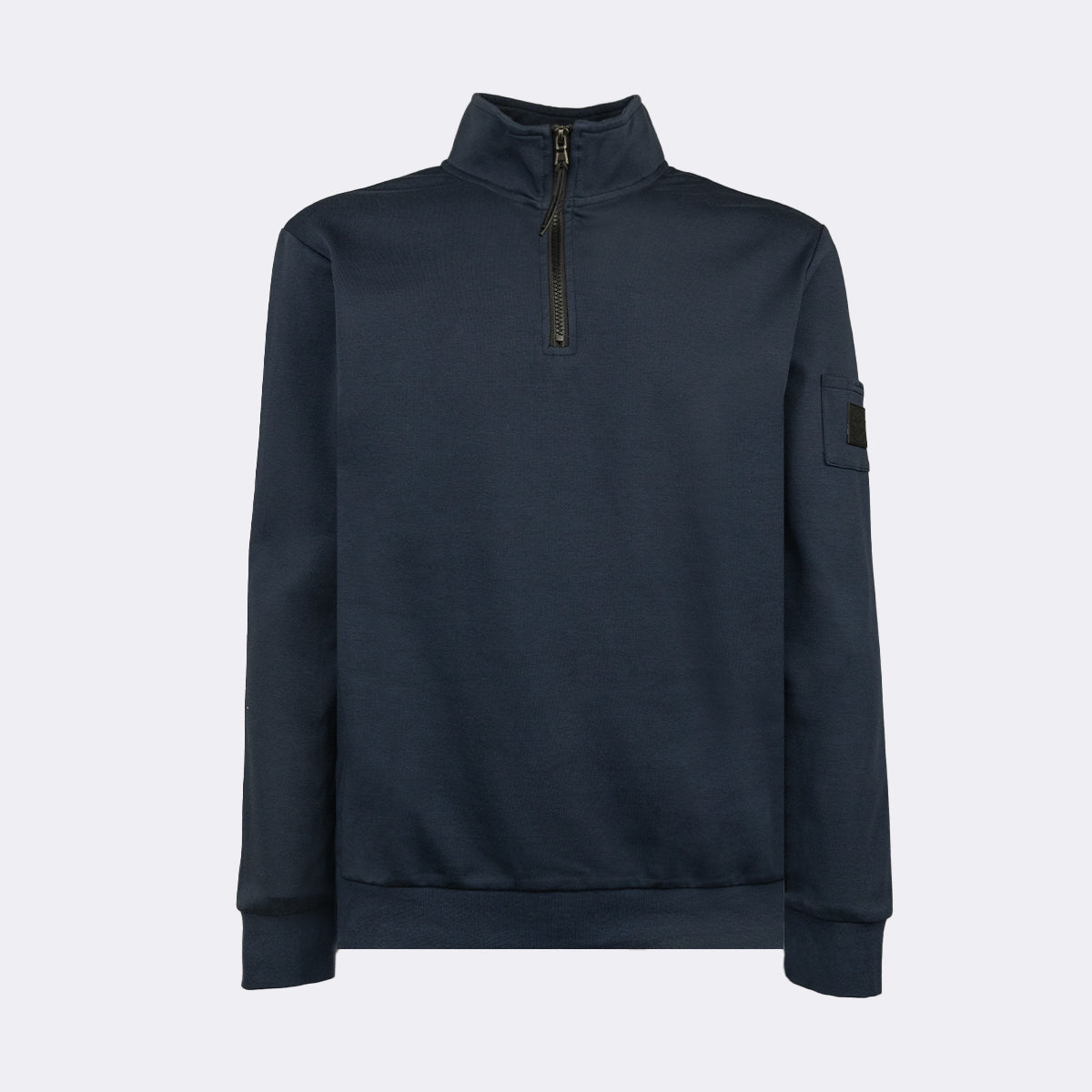 SWEAT-SHIRT COL CHEMINÉ NAVY