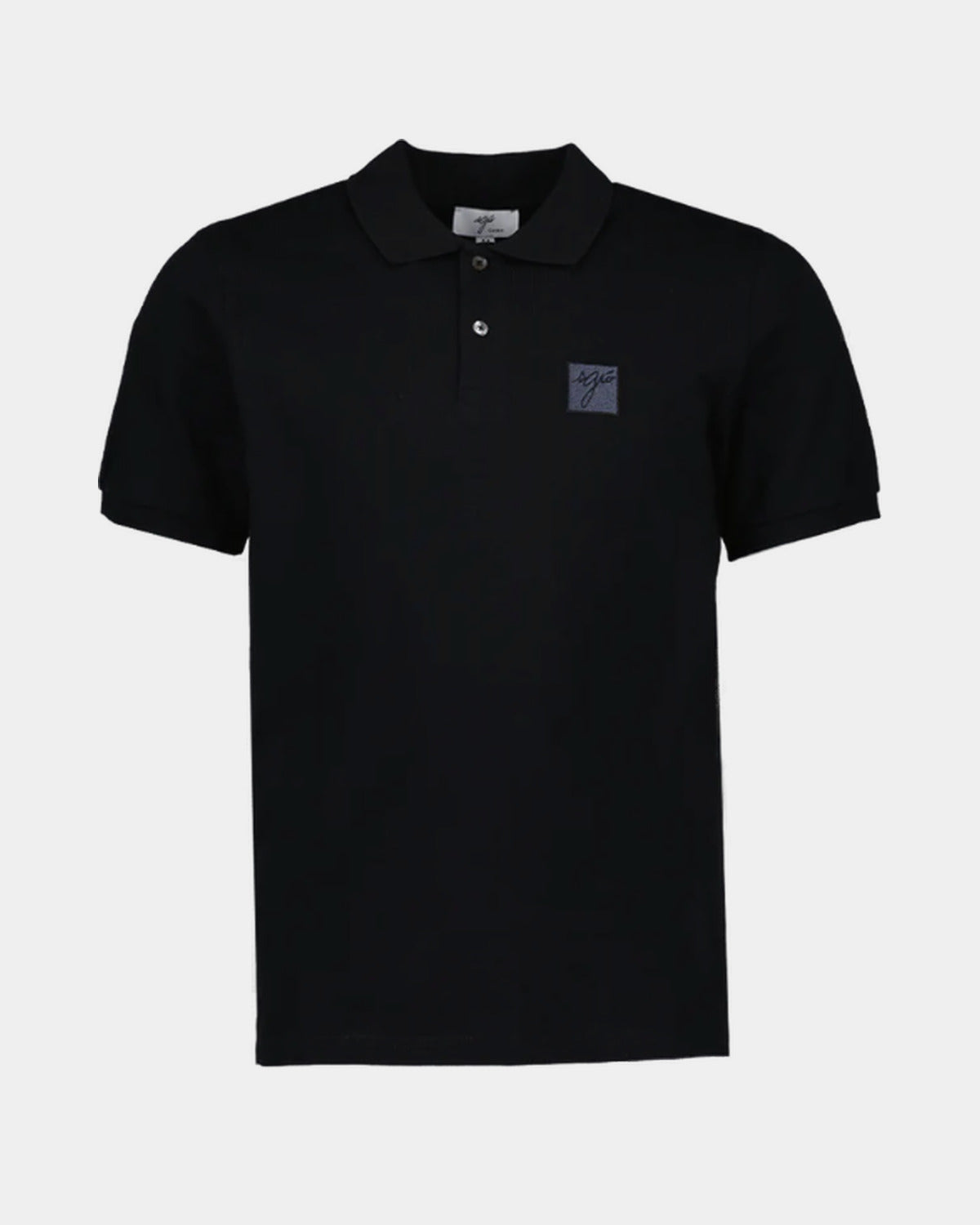 POLO HOMME COTON PIQUÉ NOIR, vue de face sur fond clair