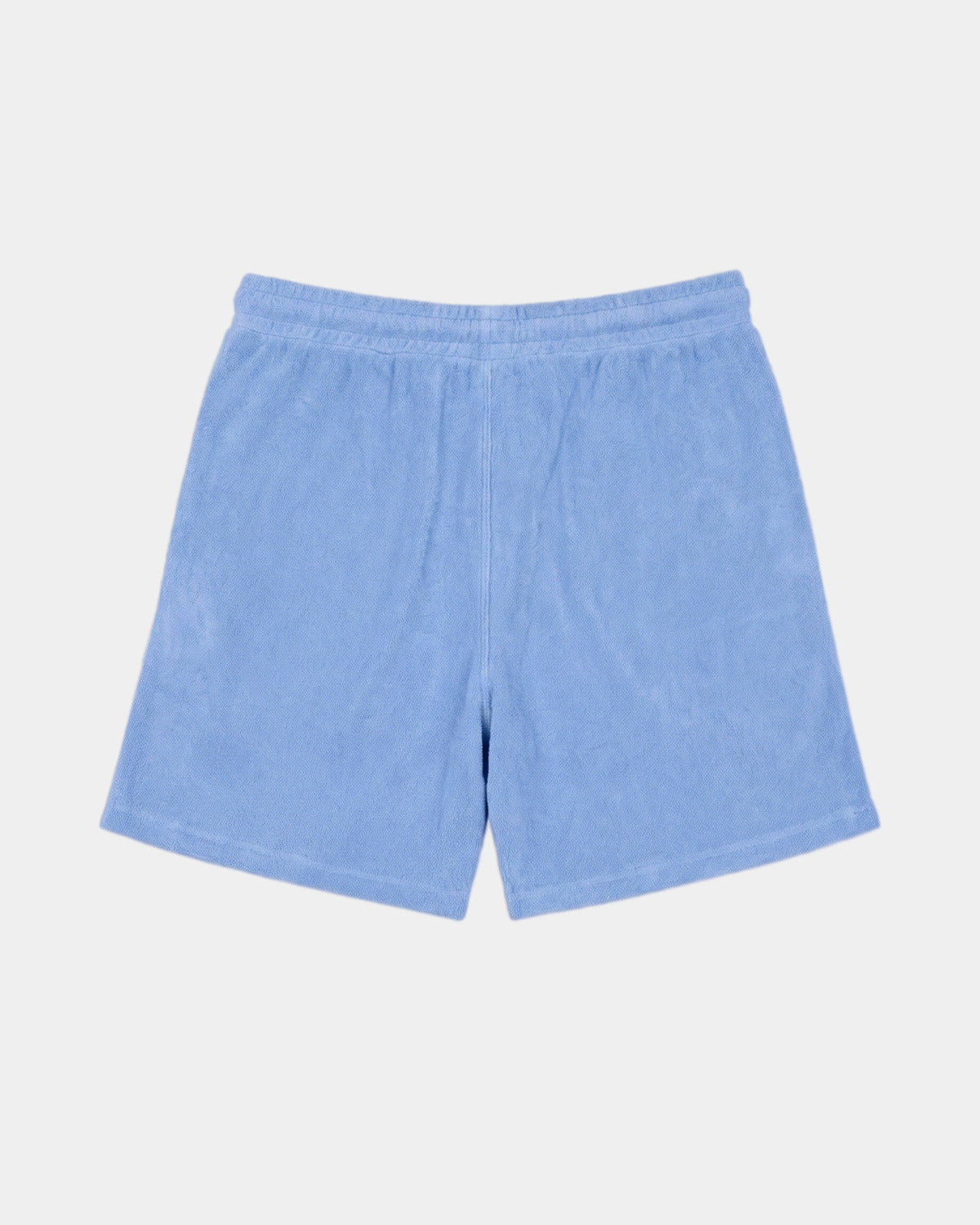 Short Paul en éponge bleu clair SGIÒ, vue de dos sur fond clair