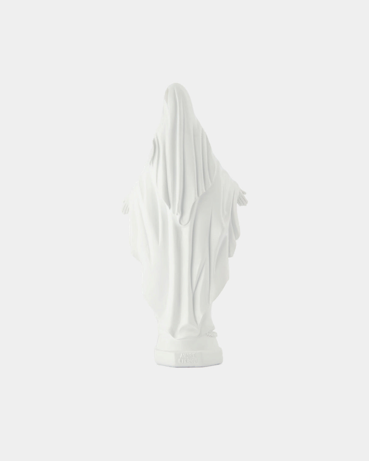 VIERGE MARIE BLANCHE, vue de dos sur fond clair